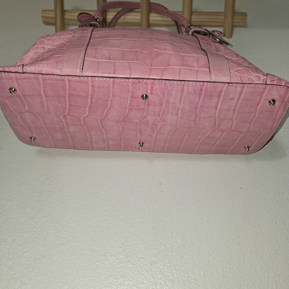 Dooney & Bourke Pink Croc Embossed Leather Satchel Nile Collection Vintage - Picture 10 of 16